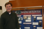 Russ Finney in the ASU meteorite display room